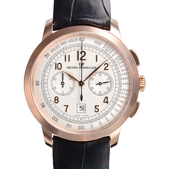 GIRARD PERREGAUX ジラールペルゴ スーパーコピー ジラールペルゴ1966 49542-52-151-BK6A クロノグラフ シルバー